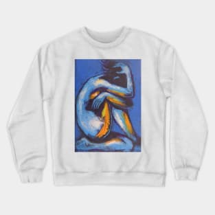 Blue Mood 3 - Female Nude Crewneck Sweatshirt